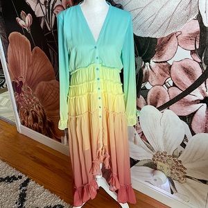 WORN ONCE! Hi-lo ombré dress